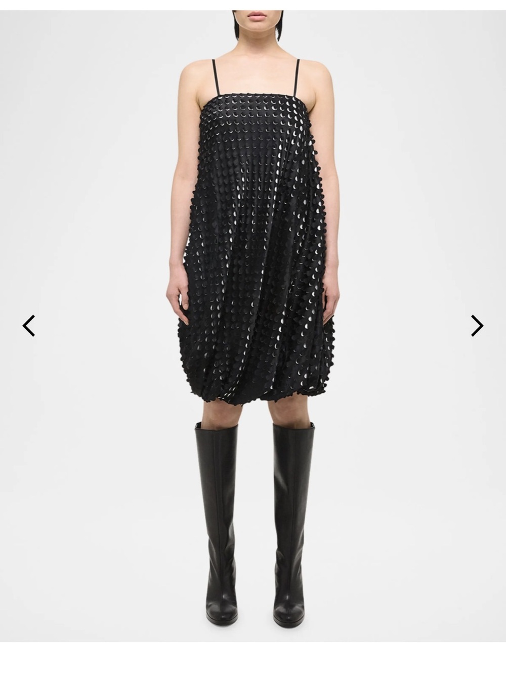 Helmut Lang Black Embellished Mini Slip Dress
